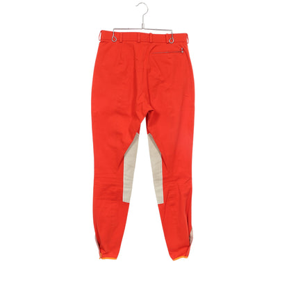 セリエボタン スエードパッチ ジョッキー パンツ コットン レッド エルメス ボトムス HERMES
