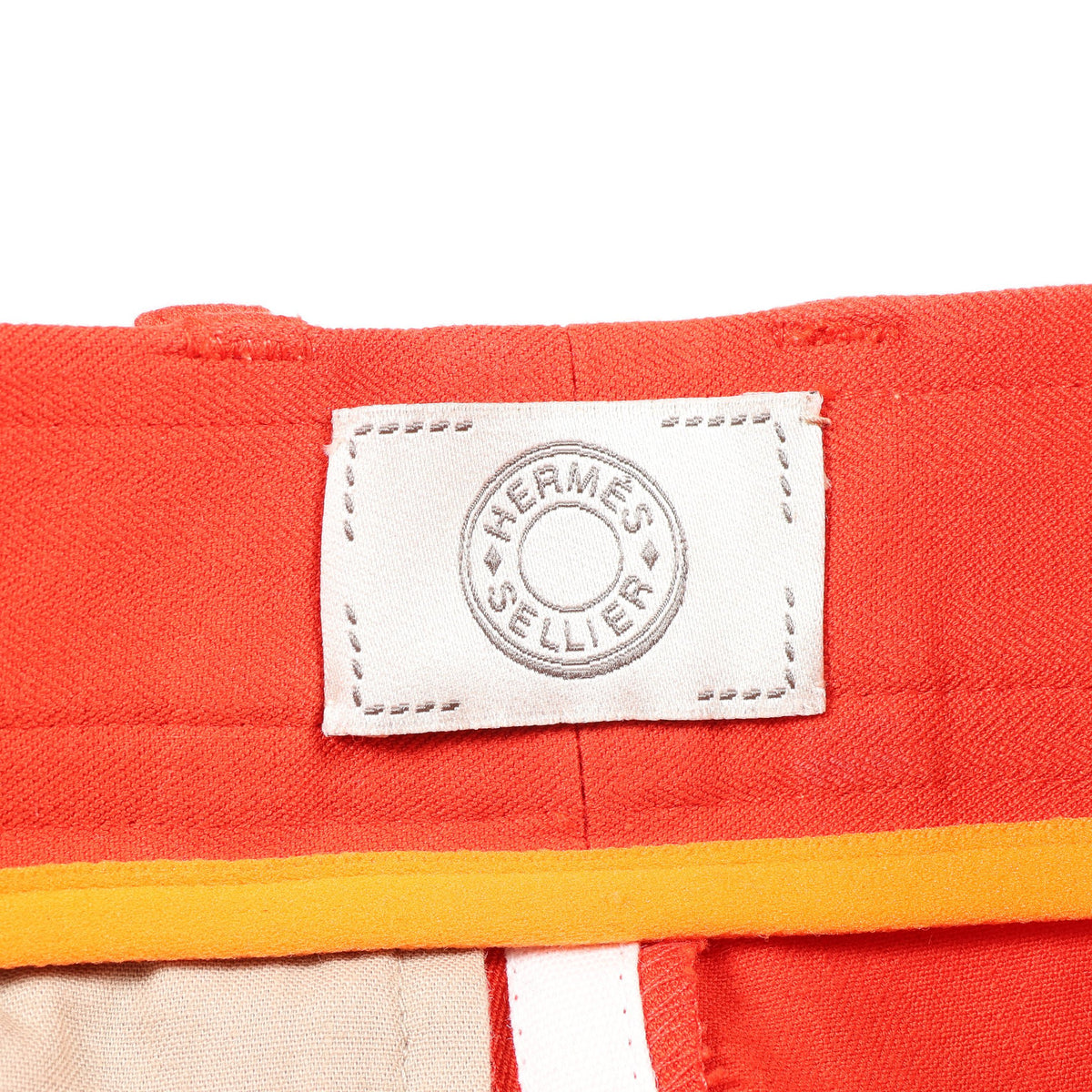 セリエボタン スエードパッチ ジョッキー パンツ コットン レッド エルメス ボトムス HERMES