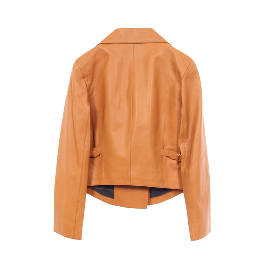 ライダースジャケット レザー イエローブラウン エルメス アウター HERMES