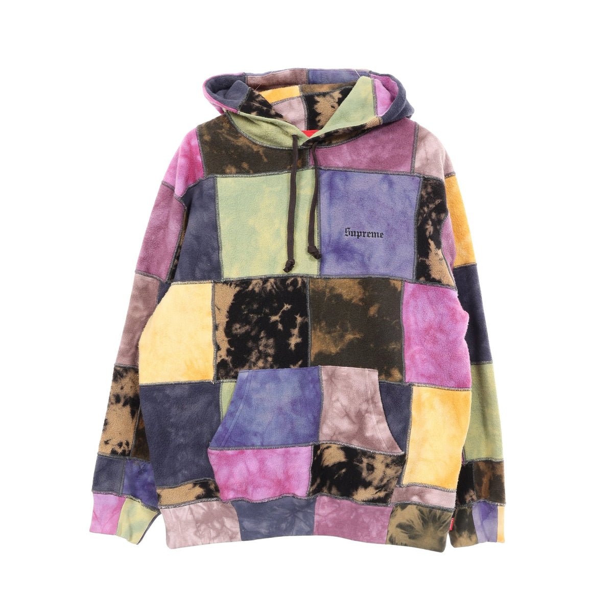 Patchwork Tie Dye Hooded Sweatshirt プルオーバーパーカー コットン ブラック マルチカラー シュプリーム