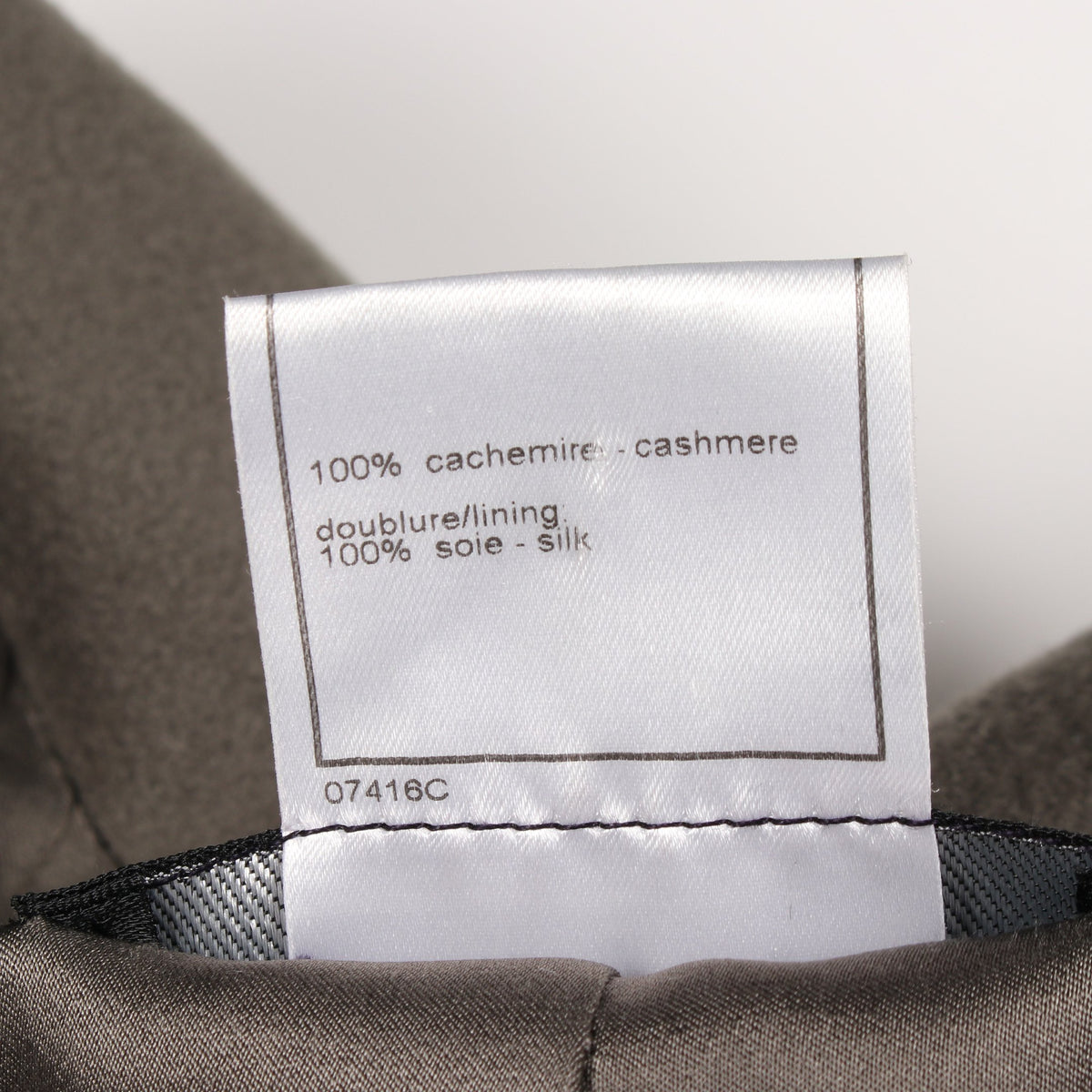 ココマークボタン ロングコート カシミヤ グレーグリーン シャネル