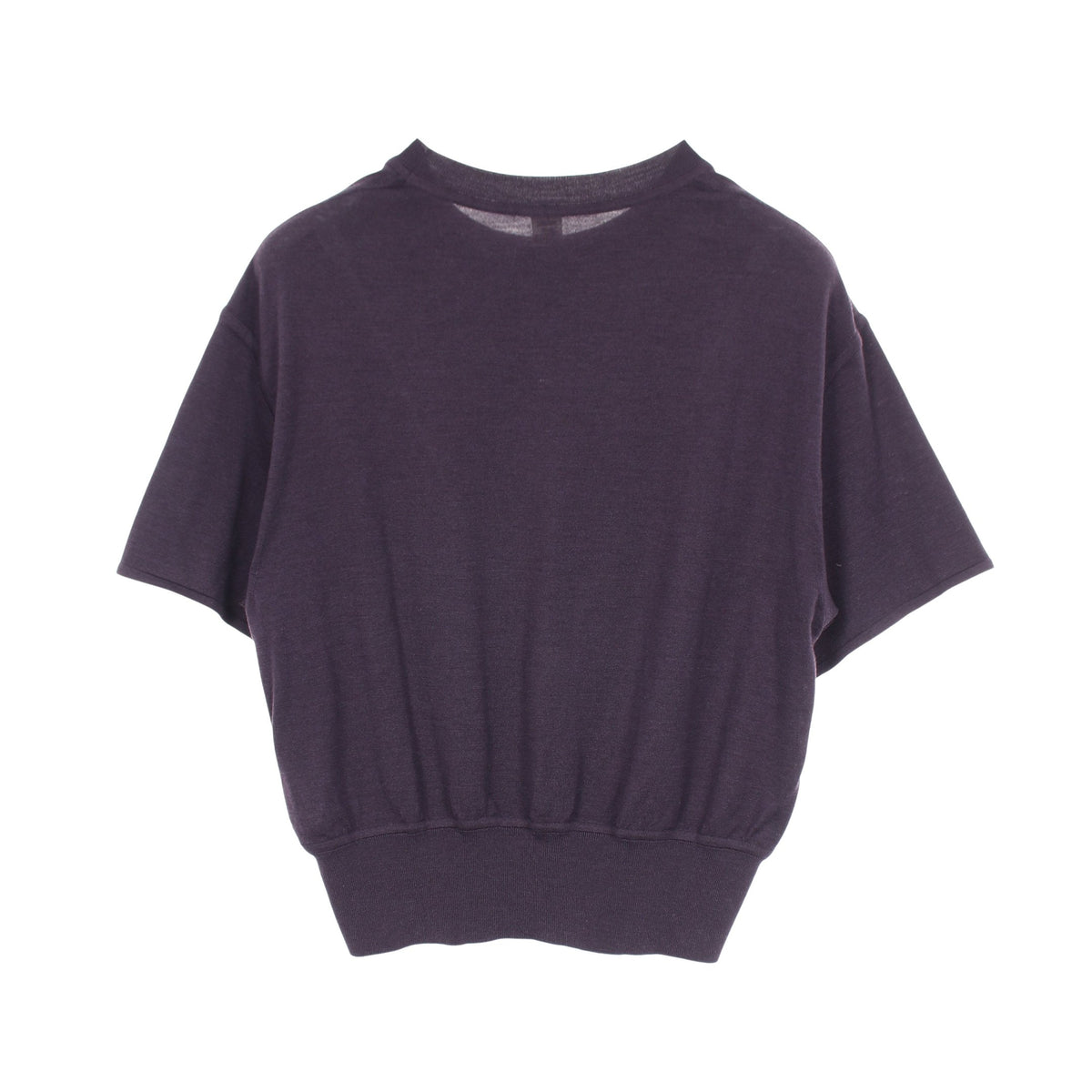 ツイルレーヌ En Desordre Finesse スカーフ切替 半袖 ニット シルク ウール ダークパープル エルメス