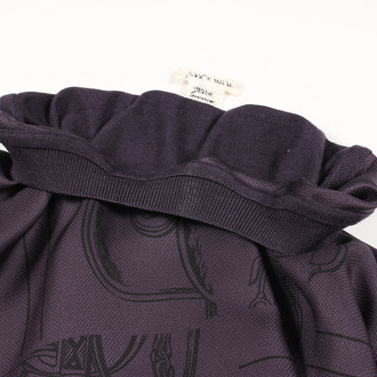 ツイルレーヌ En Desordre Finesse スカーフ切替 半袖 ニット シルク ウール ダークパープル エルメス