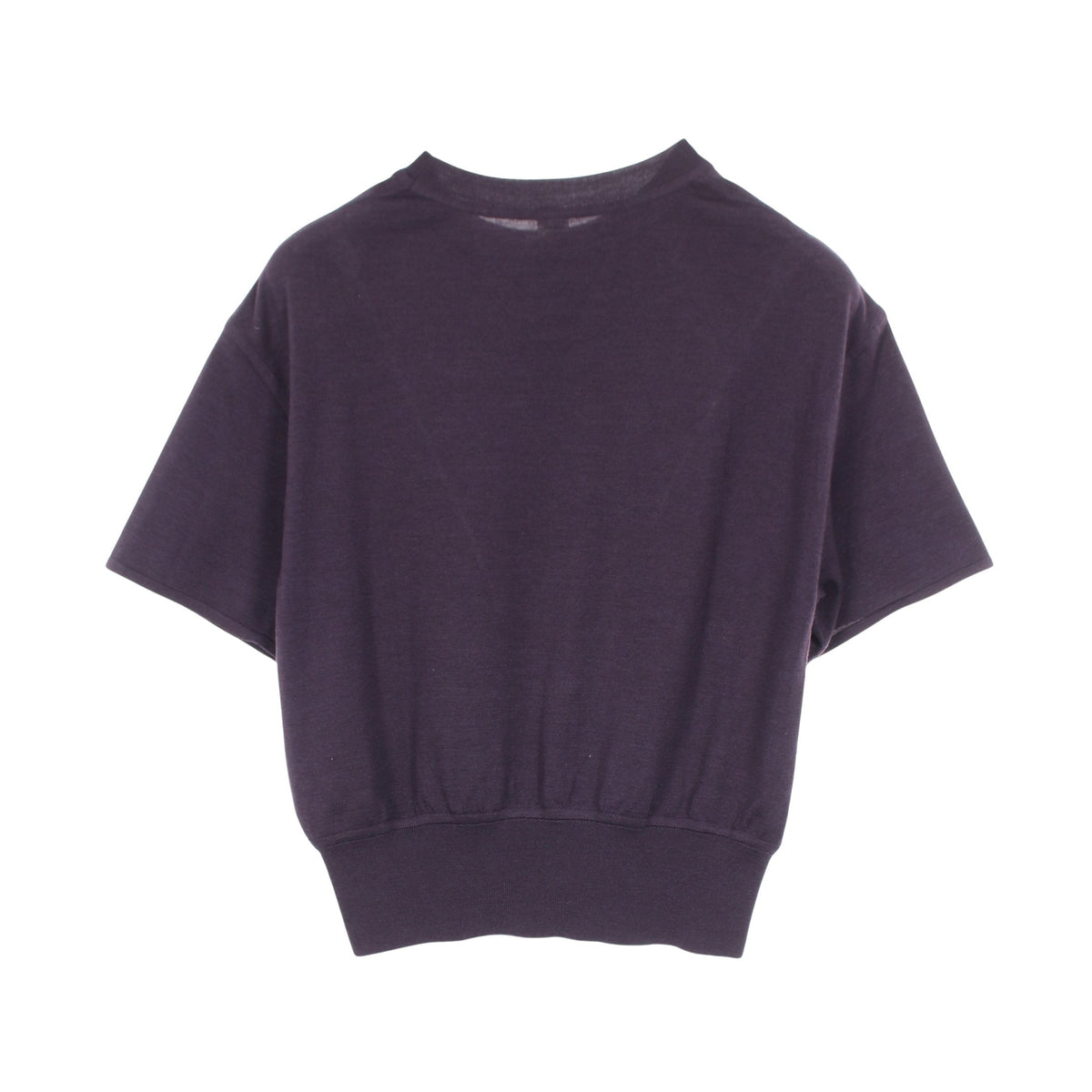ツイルレーヌ En Desordre Finesse スカーフ切替 半袖 ニット シルク ウール ダークパープル エルメス