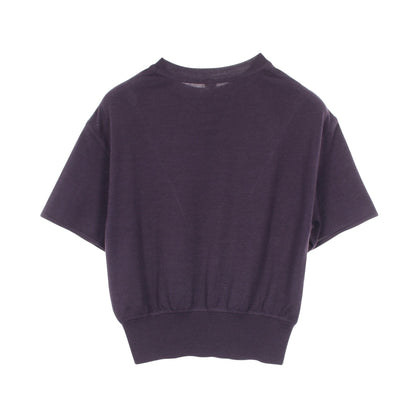 ツイルレーヌ En Desordre Finesse スカーフ切替 半袖 ニット シルク ウール ダークパープル エルメス