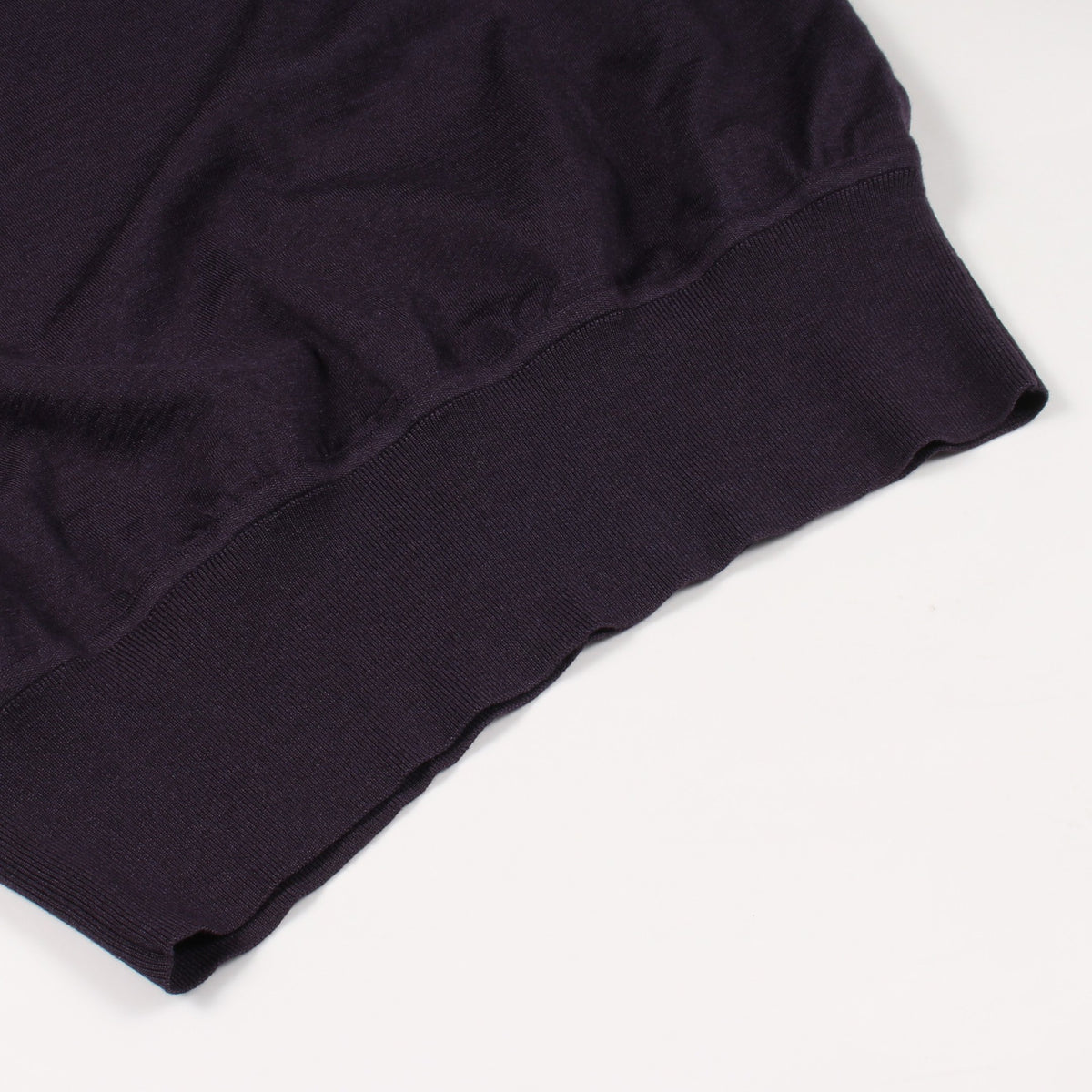 ツイルレーヌ En Desordre Finesse スカーフ切替 半袖 ニット シルク ウール ダークパープル エルメス