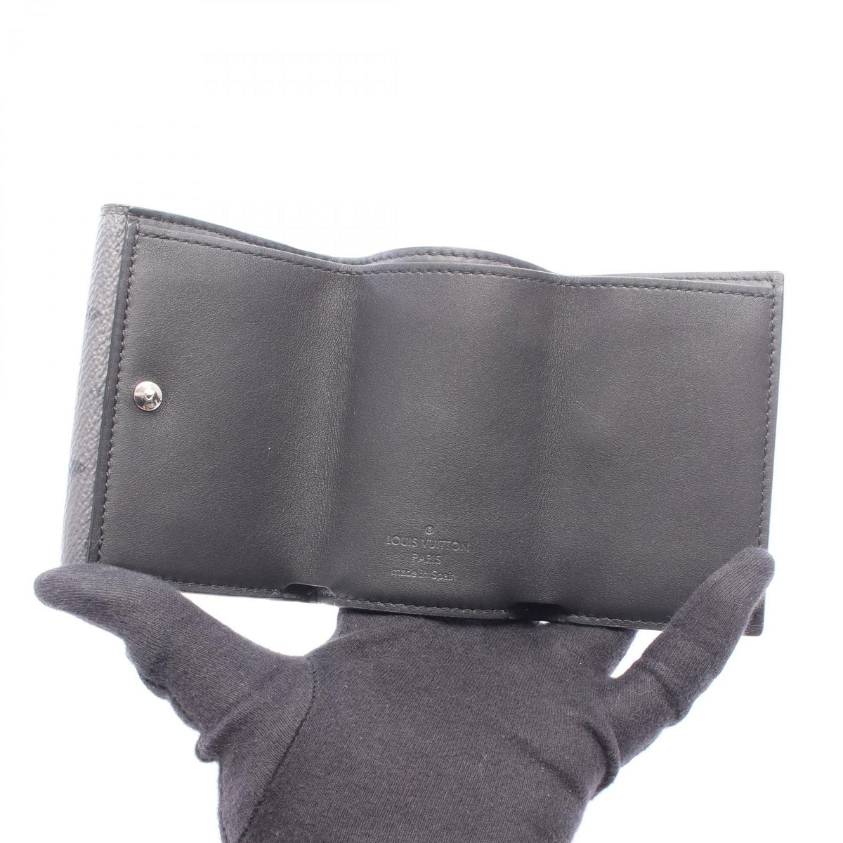 ディスカバリー コンパクト ウォレット モノグラムエクリプス リバース 三つ折り財布 PVC ブラック グレー ルイヴィトン