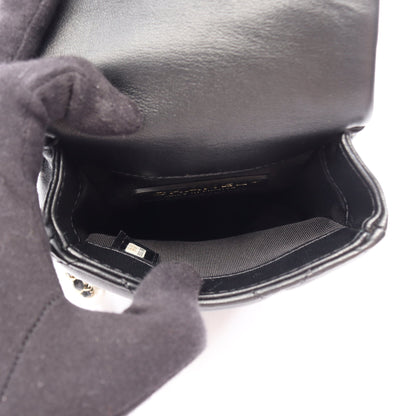 マトラッセ フォンケース チェーンショルダーバッグ レザー ブラック ゴールド金具 シャネル