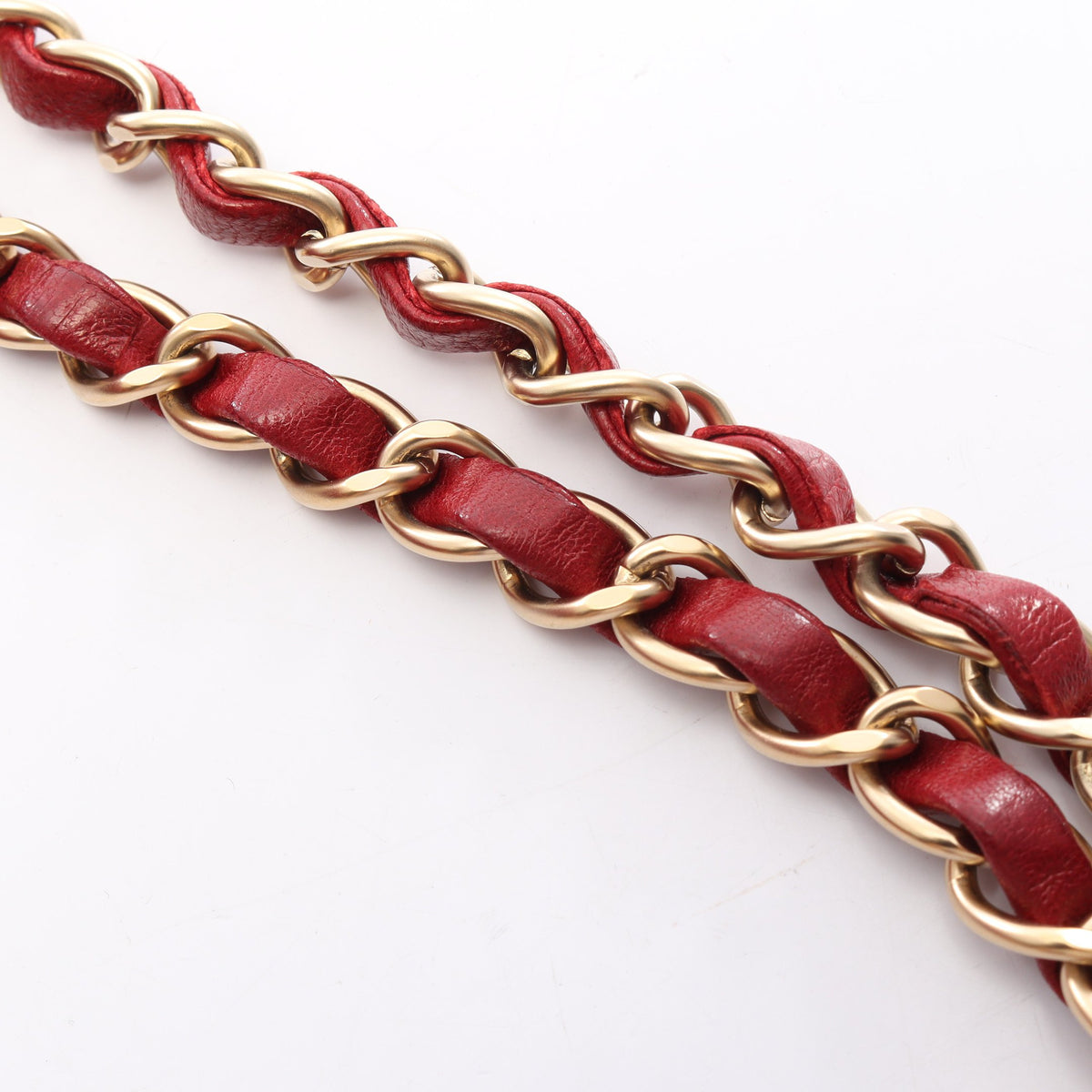 マトラッセ Wフラップ Wチェーンショルダーバッグ ラムスキン レッド ゴールド金具 シャネル