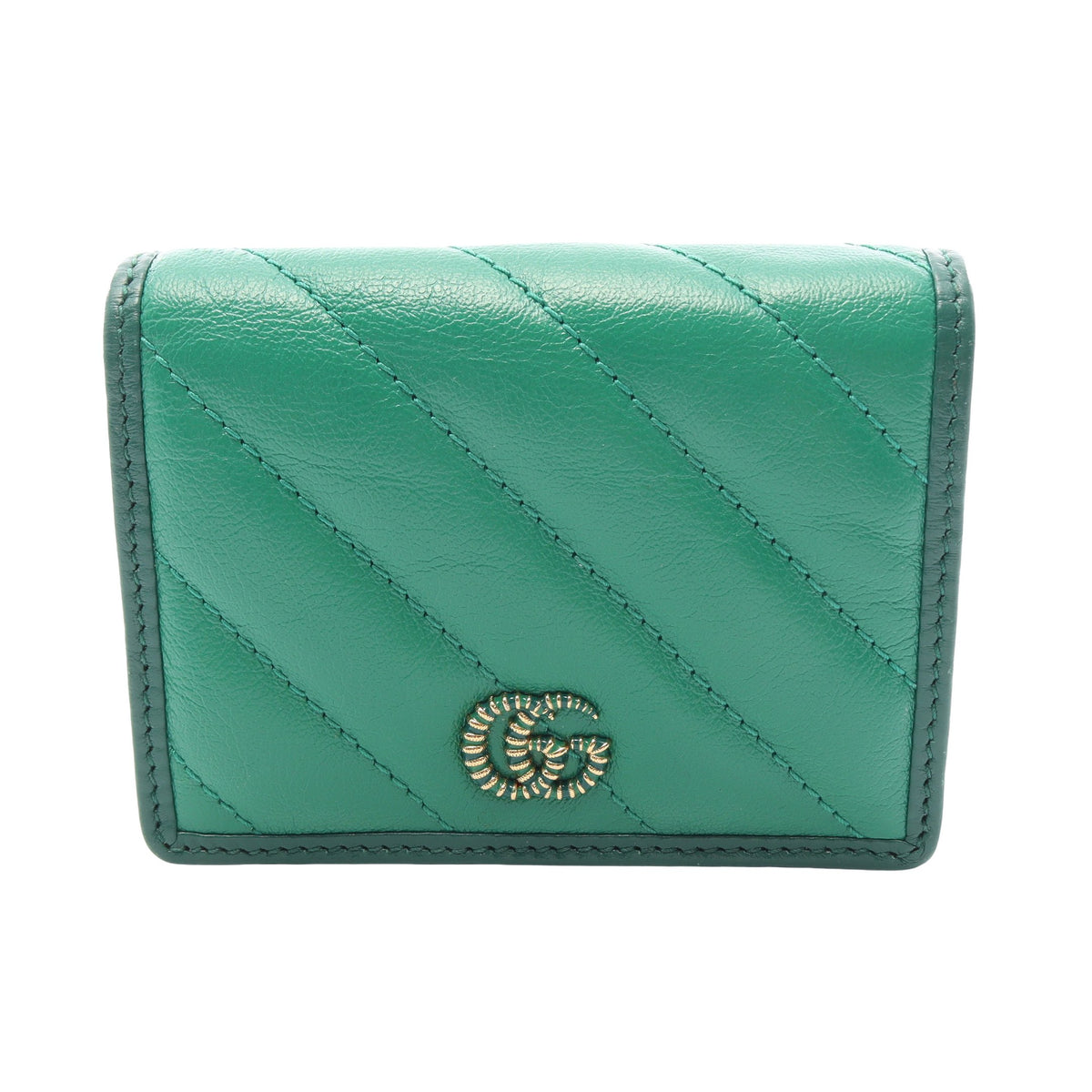 GGマーモント 二つ折り財布 レザー グリーン ダークグリーン グッチ