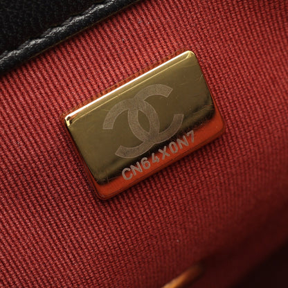 マトラッセ 2WAY チェーンショルダーバッグ ラムスキン ブラック ゴールド金具 シャネル