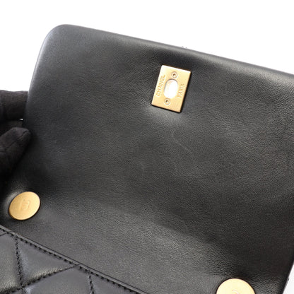 マトラッセ 2WAY チェーンショルダーバッグ ラムスキン ブラック ゴールド金具 シャネル