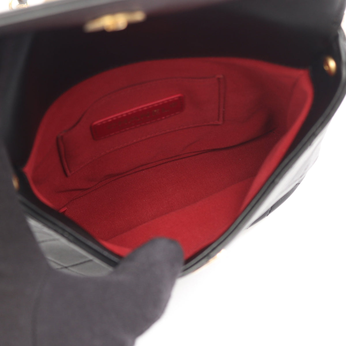 マトラッセ フェイクパール ショルダーバッグ ショルダーバッグ ラムスキン ブラック ゴールド金具 シャネル
