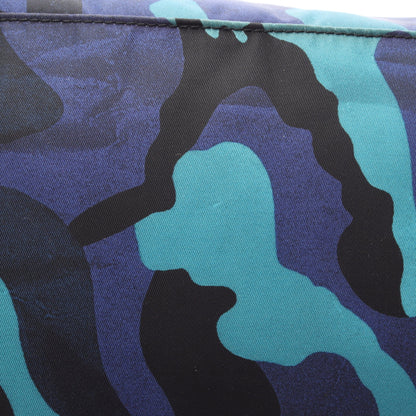 TESSUTO CAMOUFL カモフラージュ ミニボストンバッグ ナイロン サフィアーノレザー ブルー ブラック プラダ バッグ PRADA