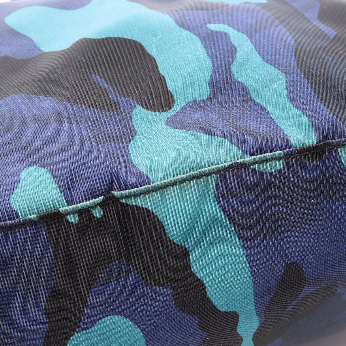 TESSUTO CAMOUFL カモフラージュ ミニボストンバッグ ナイロン サフィアーノレザー ブルー ブラック プラダ バッグ PRADA