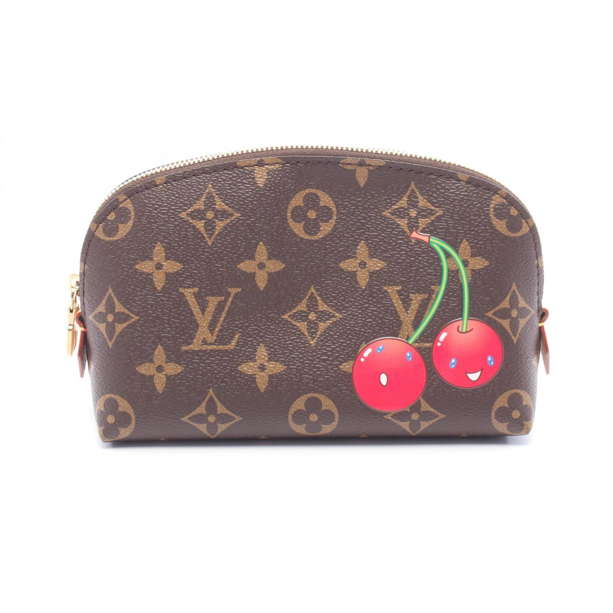 LV × TM ポシェット コスメティックPM モノグラムチェリー ポーチ PVC レザー ブラウン レッド マルチカラー ルイヴィトン