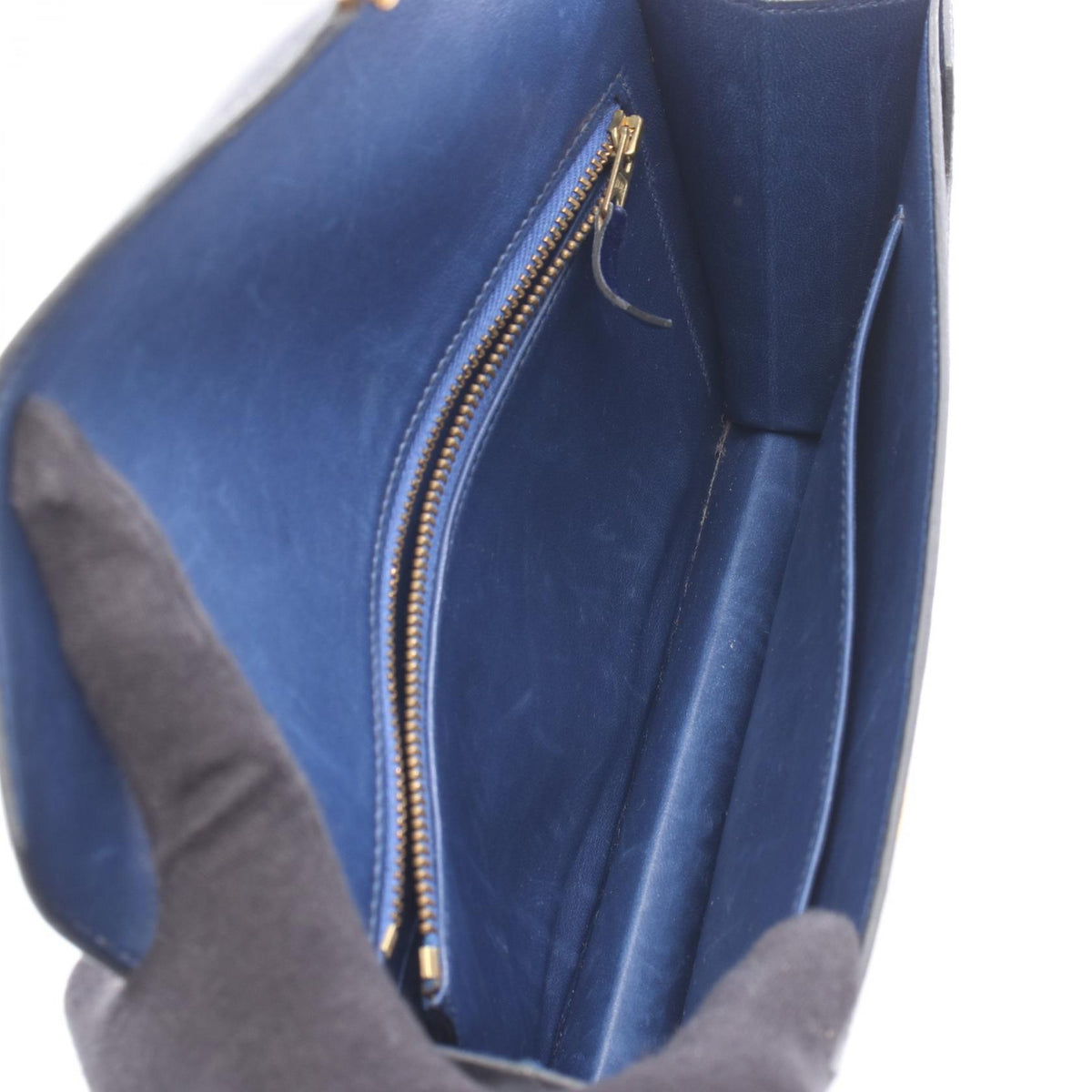 ヴィンテージ メドール クラッチバッグ ボックスカーフ ブラック ゴールド金具 ○X刻印 エルメス