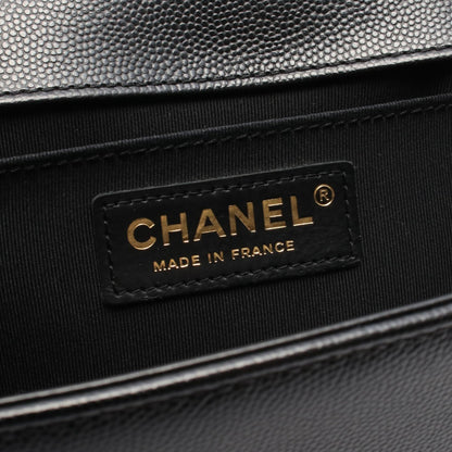ボーイシャネル チェーンショルダーバッグ キャビアスキン ブラック ゴールド金具 シャネル