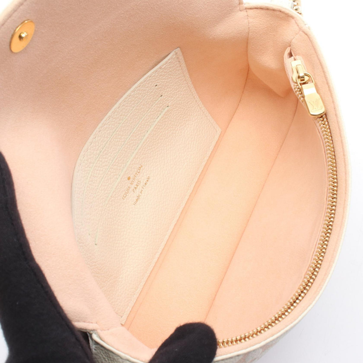ウォレット オン チェーン アイビー モノグラムアンプラント 2WAY ショルダーバッグ レザー オフホワイト コーラルピンク ルイヴィトン