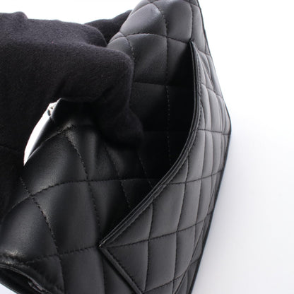 マトラッセ チェーンウォレット ラムスキン ブラック シルバー金具 シャネル