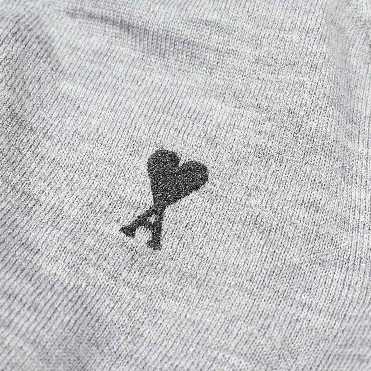 ロゴ刺繡 Vネック カーディガン ウール グレー アミアレクサンドルマテュッシ トップス AMI Alexandre Mattiussi