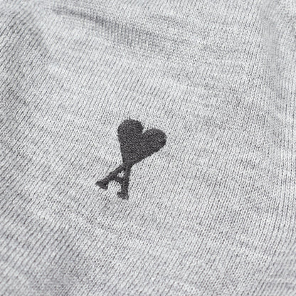 ロゴ刺繡 Vネック カーディガン ウール グレー アミアレクサンドルマテュッシ トップス AMI Alexandre Mattiussi