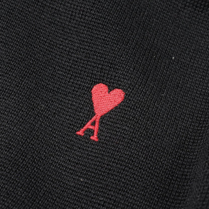 ロゴ刺繡 タートルネック セーター ニット ウール ブラック アミアレクサンドルマテュッシ