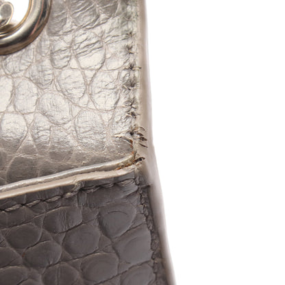 ケイト モノグラム クロコ型押し チェーンショルダーバッグ レザー グレー サンローランパリ バッグ SAINT LAURENT PARIS