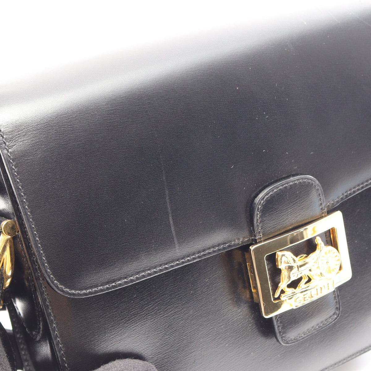 ホースキャリッジ ショルダーバッグ レザー ブラック セリーヌ バッグ CELINE