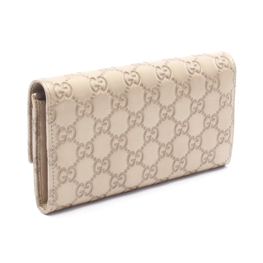 ラブリー グッチシマ 二つ折り長財布 レザー シャンパンゴールド グッチ 財布・小物 GUCCI