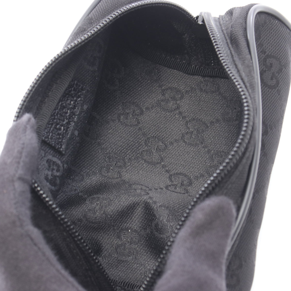 GGナイロン ポーチ キャンバス レザー ブラック グッチ 財布・小物 GUCCI