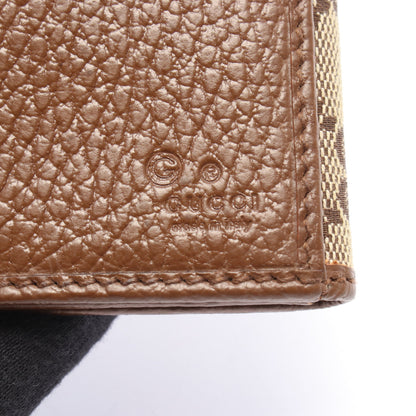 GGキャンバス Wホック財布 キャンバス レザー ベージュ ブラウン グッチ 財布・小物 GUCCI