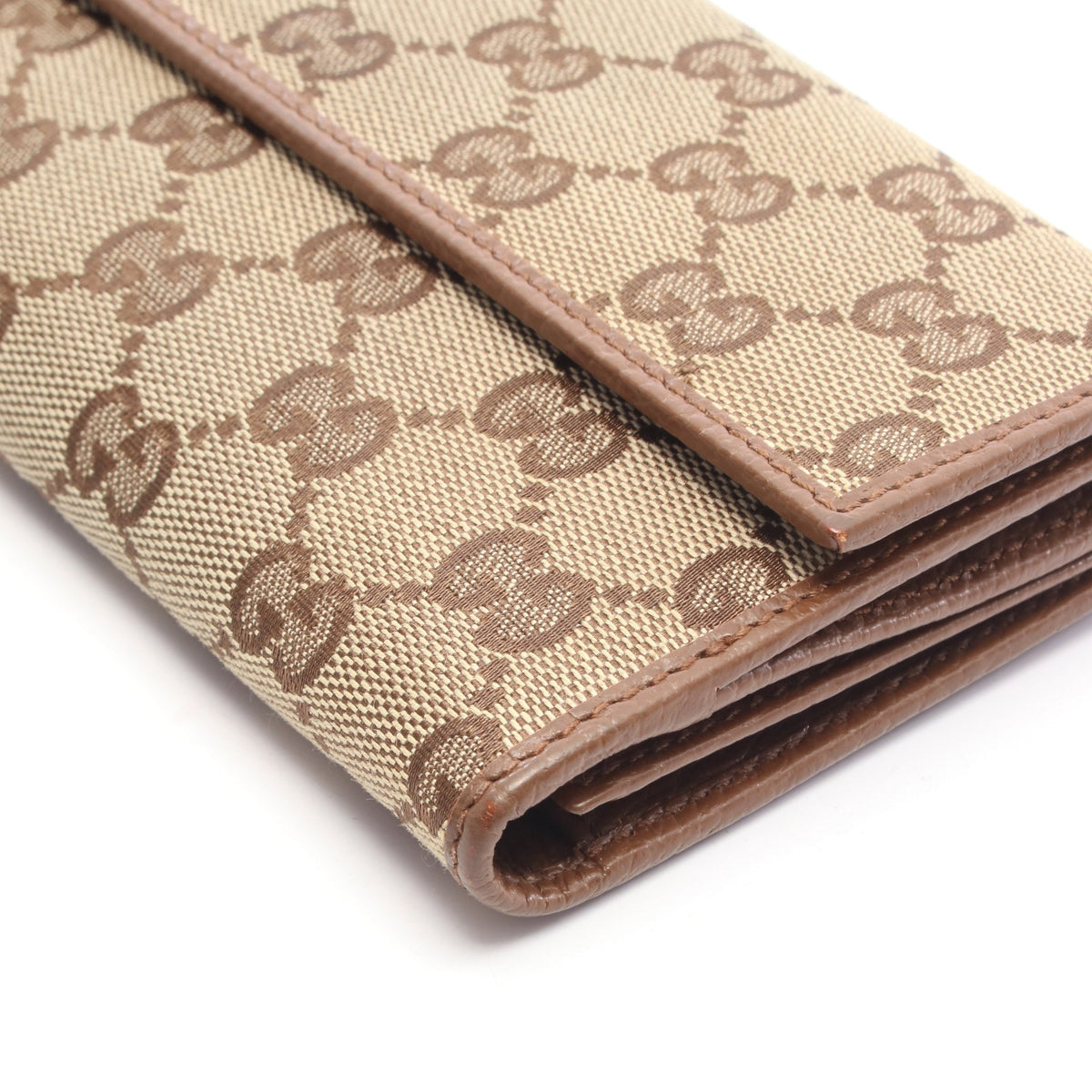 GGキャンバス Wホック財布 キャンバス レザー ベージュ ブラウン グッチ 財布・小物 GUCCI