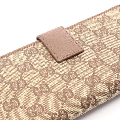 GGキャンバス Wホック財布 キャンバス レザー ベージュ ブラウン グッチ 財布・小物 GUCCI