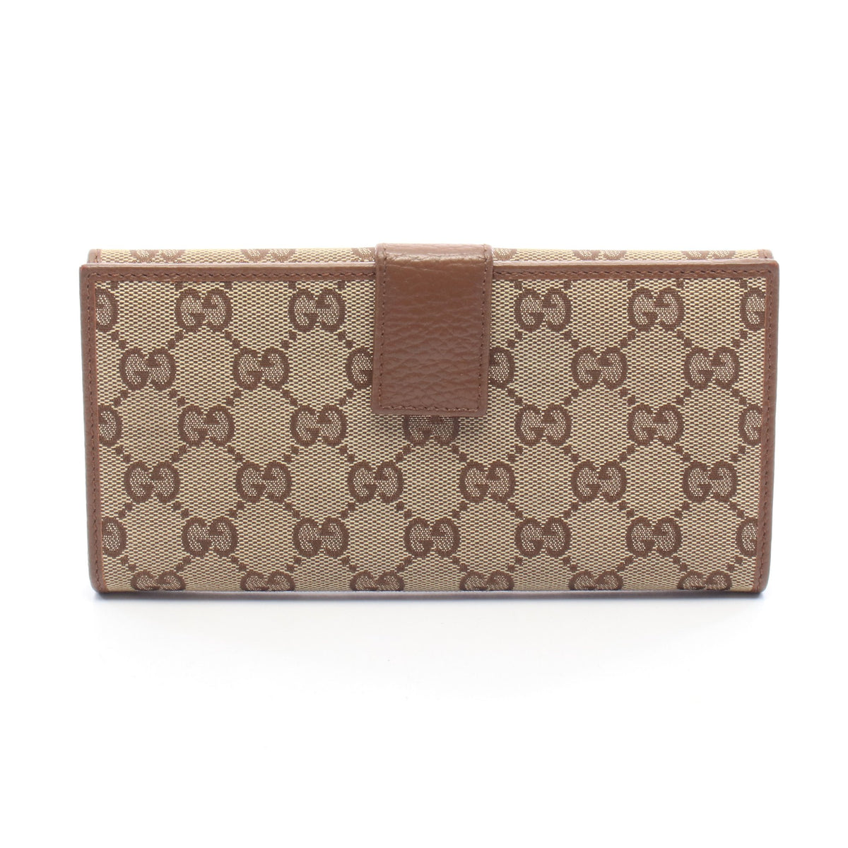 GGキャンバス Wホック財布 キャンバス レザー ベージュ ブラウン グッチ 財布・小物 GUCCI
