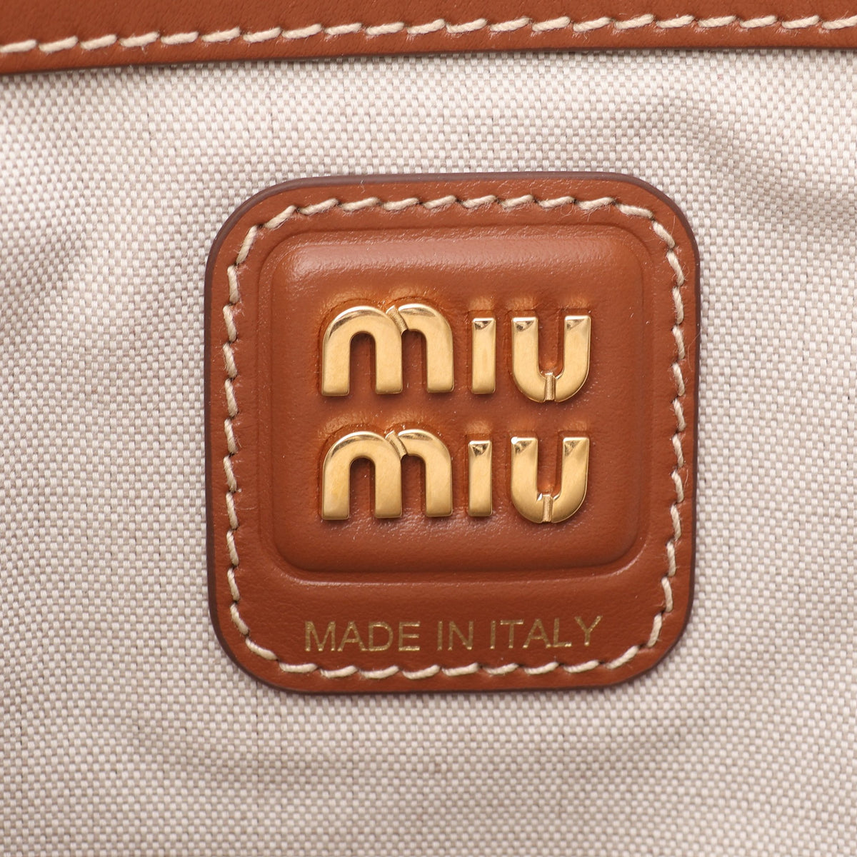 IVY アイビー ショルダーバッグ トートバッグ キャンバス レザー アイボリー ブラウン ミュウミュウ バッグ miu miu