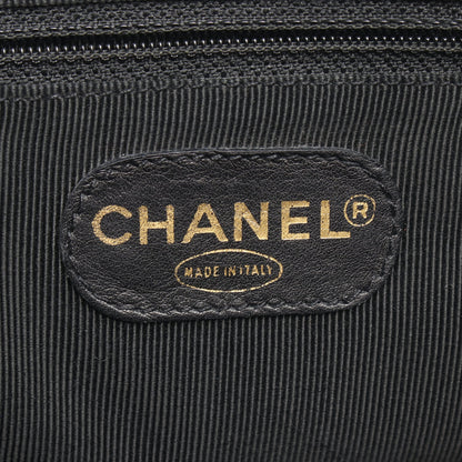 トリプルココマーク チェーンショルダーバッグ チェーントートバッグ キャビアスキン ブラック ゴールド金具 シャネル