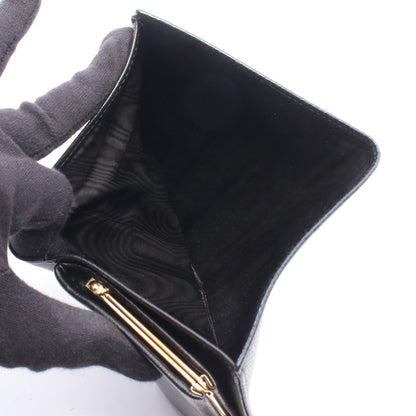 ココマーク 二つ折り長財布 キャビアスキン ブラック ゴールド金具 シャネル