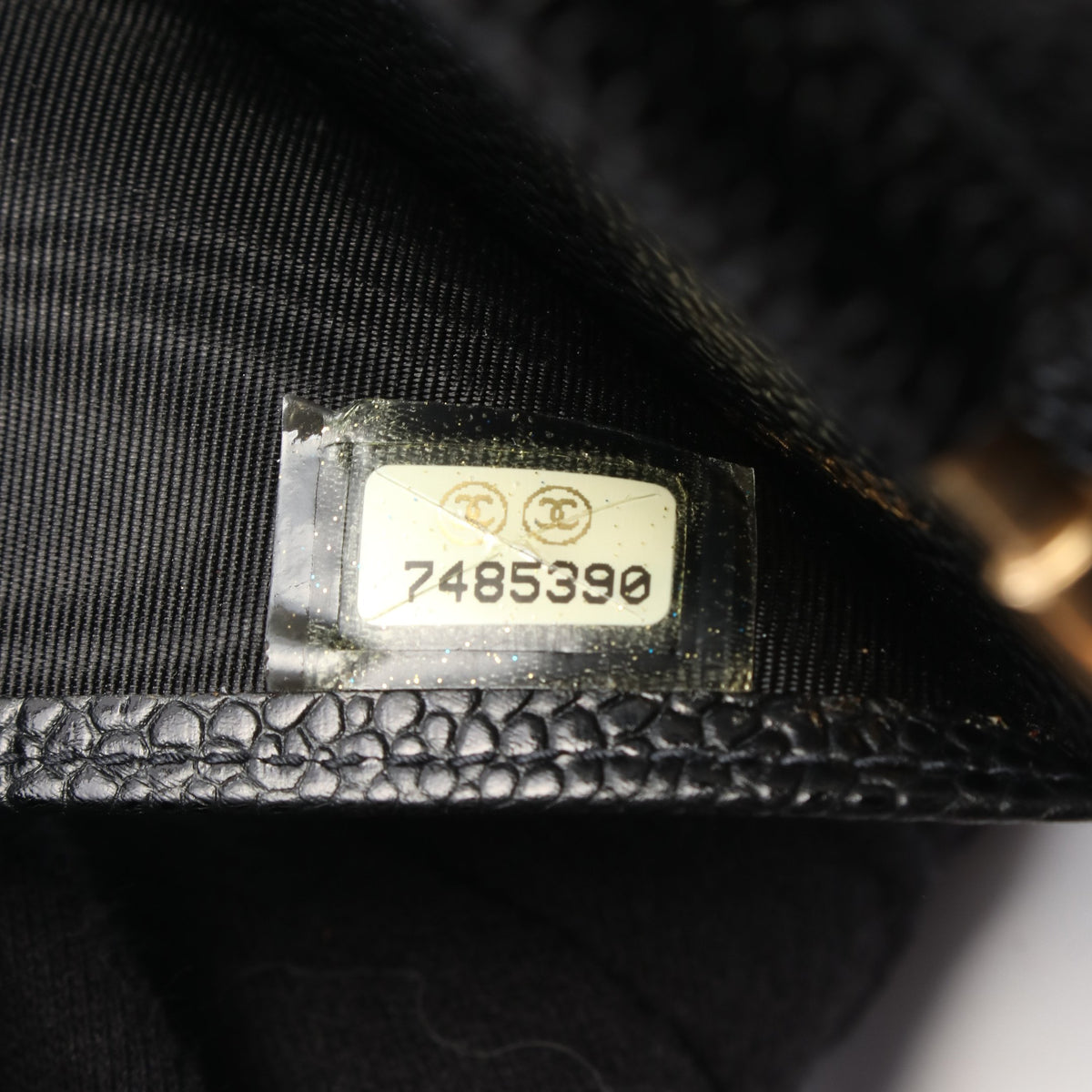 アジェンダミニ ココマーク 手帳カバー キャビアスキン ブラック ゴールド金具 シャネル
