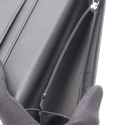 ココマーク 二つ折り長財布 キャビアスキン ブラック シルバー金具 シャネル