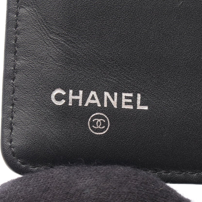 ココマーク 二つ折り長財布 キャビアスキン ブラック シルバー金具 シャネル