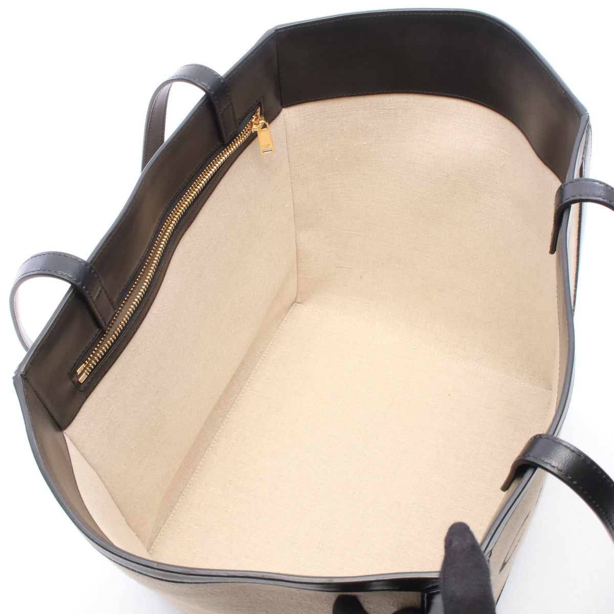 ラージ スクエア カバ ショルダーバッグ トートバッグ キャンバス レザー ベージュ ブラック セリーヌ