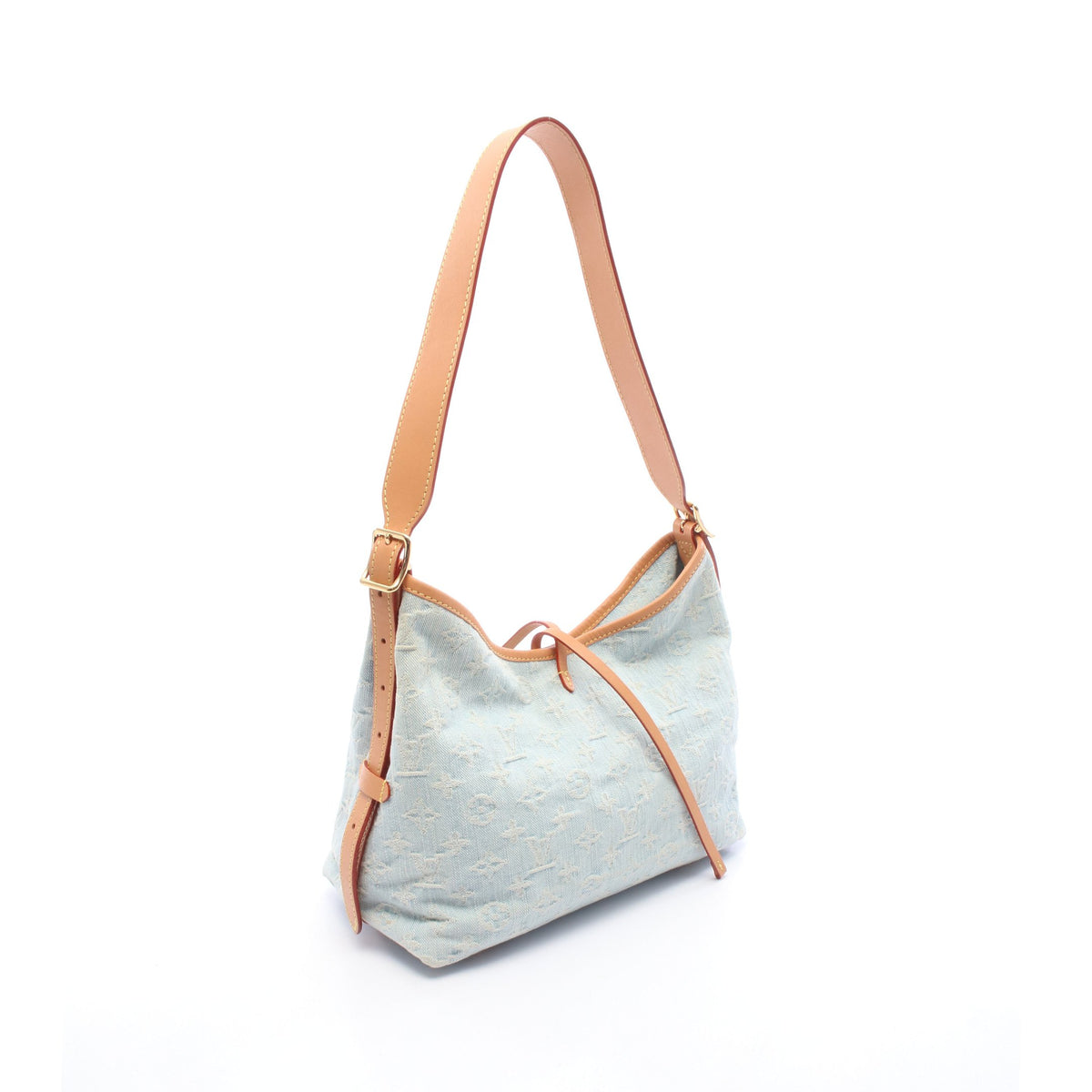 LV バイザプール キャリーオール NM PM モノグラムデニム ショルダーバッグ デニム レザー ライトブルー ブラウン ルイヴィトン
