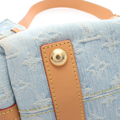 LV バイザプール キャリーオール NM PM モノグラムデニム ショルダーバッグ デニム レザー ライトブルー ブラウン ルイヴィトン