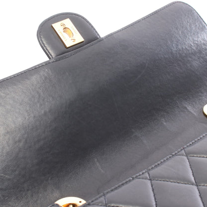 デカマトラッセ30 シングルフラップ Wチェーンショルダーバッグ ラムスキン ブラック ゴールド金具 シャネル