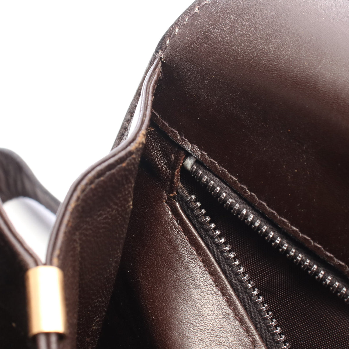 ホースキャリッジ ショルダーバッグ レザー ダークブラウン セリーヌ