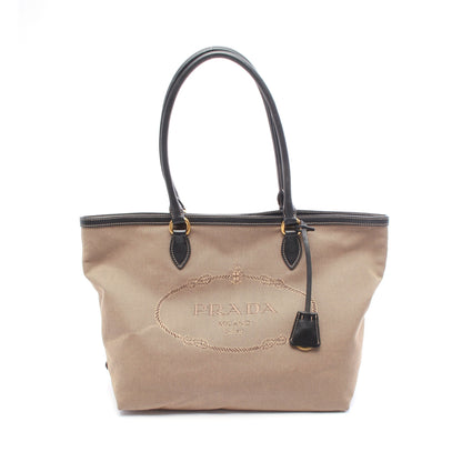 LOGO JACQUARD ロゴジャガード ショルダーバッグ トートバッグ キャンバス レザー ブラウン ブラック プラダ