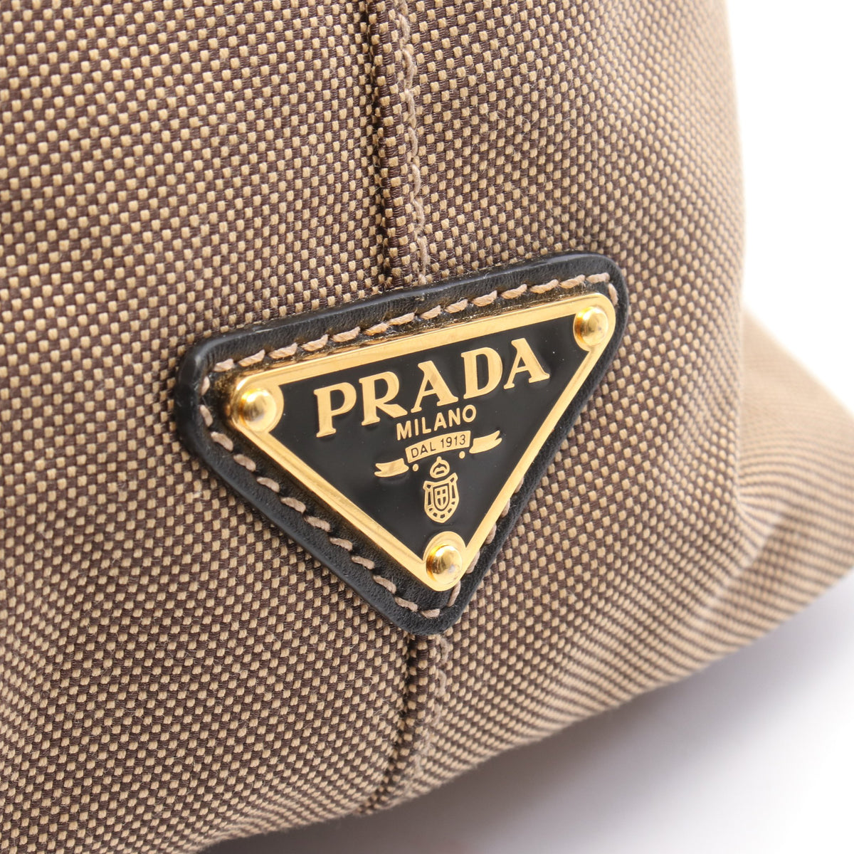 LOGO JACQUARD ロゴジャガード ショルダーバッグ トートバッグ キャンバス レザー ブラウン ブラック プラダ