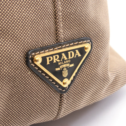 LOGO JACQUARD ロゴジャガード ショルダーバッグ トートバッグ キャンバス レザー ブラウン ブラック プラダ
