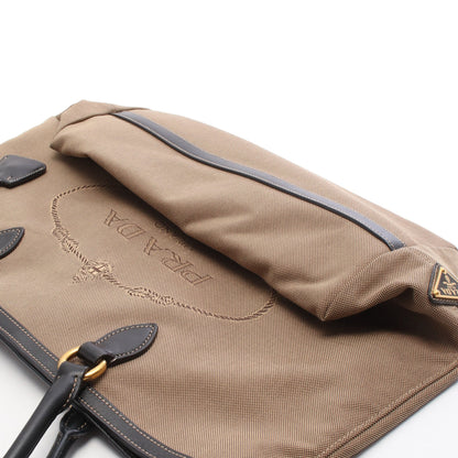 LOGO JACQUARD ロゴジャガード ショルダーバッグ トートバッグ キャンバス レザー ブラウン ブラック プラダ